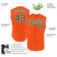 Load image into Gallery viewer, Custom Orange Kelly Green-White Authentic Sleeveless Baseball Jersey
