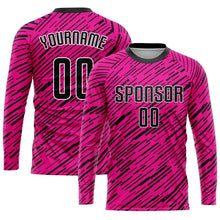 Load image into Gallery viewer, Custom Pink Black-White Sublimation Soccer Uniform Jersey
