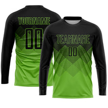 Load image into Gallery viewer, Custom Neon Green Black Sublimation Soccer Uniform Jersey
