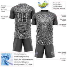 Load image into Gallery viewer, Custom Steel Gray White Lines Sublimation Soccer Uniform Jersey
