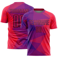 Load image into Gallery viewer, Custom Purple Red-Black Geometric Shapes Sublimation Soccer Uniform Jersey
