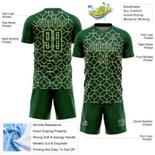 Load image into Gallery viewer, Custom Green City Cream Geometric Shapes Sublimation Soccer Uniform Jersey
