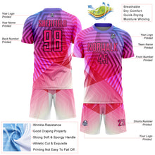 Load image into Gallery viewer, Custom Purple Pink-Black Geometric Shapes Sublimation Soccer Uniform Jersey
