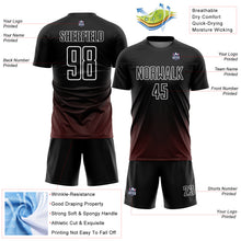 Load image into Gallery viewer, Custom Black Red-White Geometric Lines Sublimation Soccer Uniform Jersey
