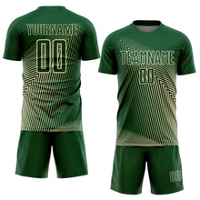 Load image into Gallery viewer, Custom Green Cream Lines Sublimation Soccer Uniform Jersey
