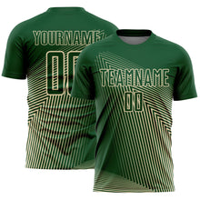 Load image into Gallery viewer, Custom Green Cream Lines Sublimation Soccer Uniform Jersey
