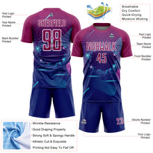 Load image into Gallery viewer, Custom Royal Purple-White Stars And Lines Sublimation Soccer Uniform Jersey
