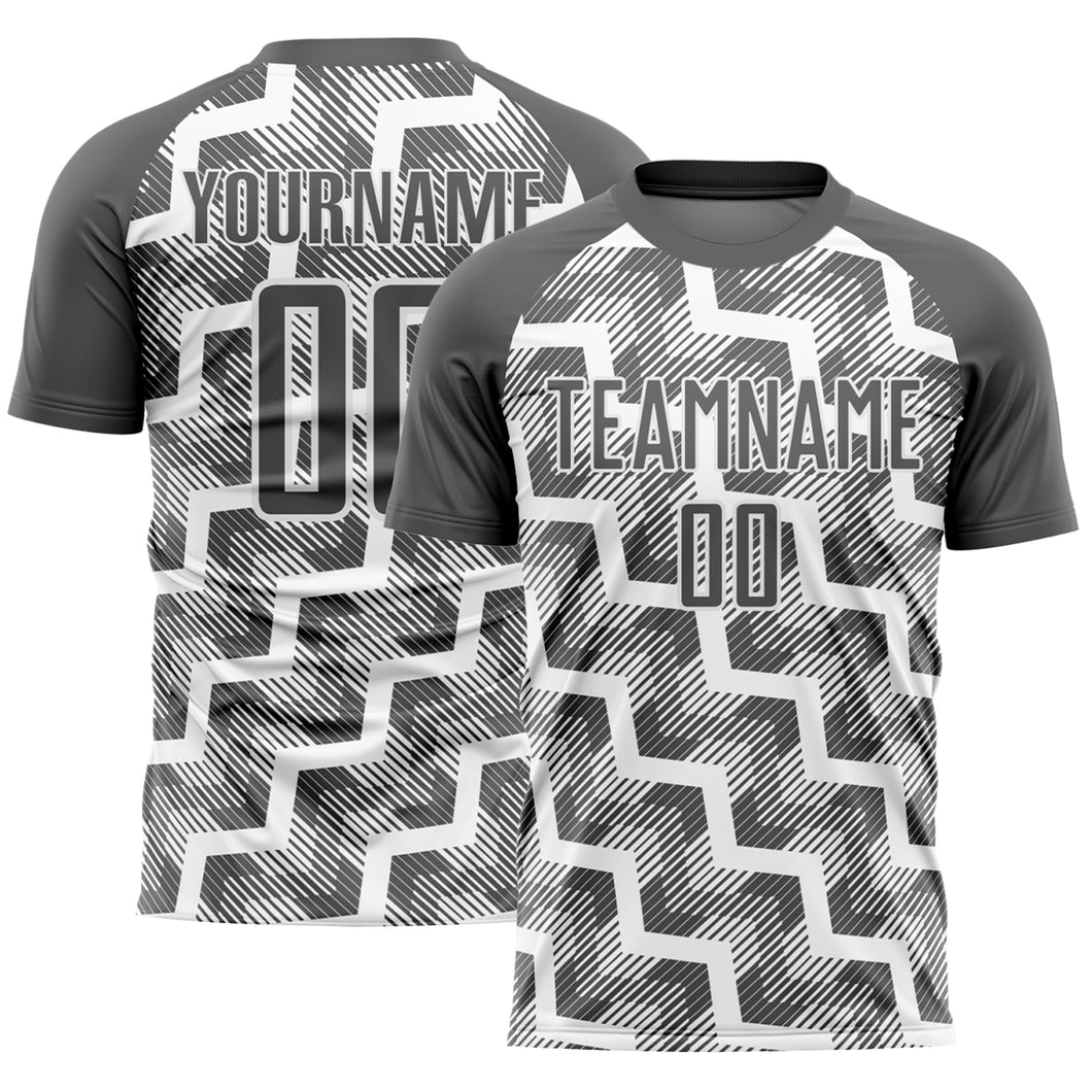 Custom Steel Gray White Lines Sublimation Soccer Uniform Jersey