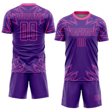 Load image into Gallery viewer, Custom Purple Pink Geometric Shapes Sublimation Soccer Uniform Jersey
