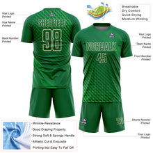 Load image into Gallery viewer, Custom Kelly Green City Cream Geometric Shapes Sublimation Soccer Uniform Jersey
