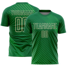 Load image into Gallery viewer, Custom Kelly Green City Cream Geometric Shapes Sublimation Soccer Uniform Jersey
