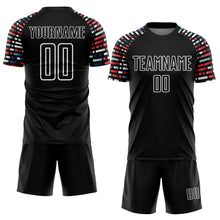 Load image into Gallery viewer, Custom Black White Geometric Shapes Sublimation Soccer Uniform Jersey
