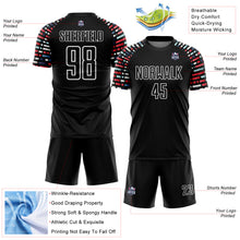 Load image into Gallery viewer, Custom Black White Geometric Shapes Sublimation Soccer Uniform Jersey
