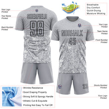 Load image into Gallery viewer, Custom Gray Black Geometric Shapes Sublimation Soccer Uniform Jersey
