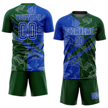 Load image into Gallery viewer, Custom Graffiti Pattern Thunder Blue-Green Scratch Sublimation Soccer Uniform Jersey
