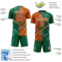 Load image into Gallery viewer, Custom Graffiti Pattern Texas Orange-Kelly Green Scratch Sublimation Soccer Uniform Jersey
