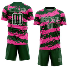 Load image into Gallery viewer, Custom Green Pink-White Splash Sublimation Soccer Uniform Jersey
