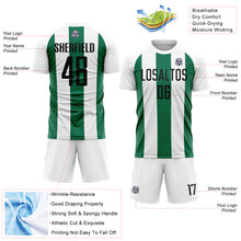 Load image into Gallery viewer, Custom White Black-Kelly Green Line Sublimation Soccer Uniform Jersey
