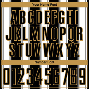 Custom Black White-Old Gold Line Sublimation Soccer Uniform Jersey