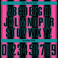 Load image into Gallery viewer, Custom Black Pink-Teal Line Sublimation Soccer Uniform Jersey
