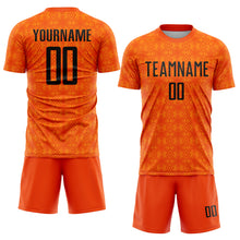 Load image into Gallery viewer, Custom Orange Black-Bay Orange Geometric Shapes Sublimation Soccer Uniform Jersey
