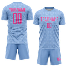 Load image into Gallery viewer, Custom Light Blue Pink Geometric Shapes Sublimation Soccer Uniform Jersey
