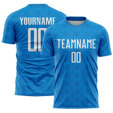 Load image into Gallery viewer, Custom Blue Black Geometric Shapes Sublimation Soccer Uniform Jersey
