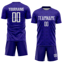 Load image into Gallery viewer, Custom Dark Purple Black Geometric Shapes Sublimation Soccer Uniform Jersey
