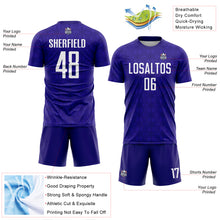 Load image into Gallery viewer, Custom Dark Purple Black Geometric Shapes Sublimation Soccer Uniform Jersey
