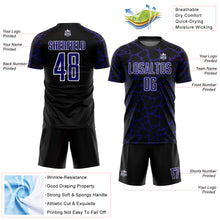 Load image into Gallery viewer, Custom Black Dark Purple-White Abstract Network Splash Sublimation Soccer Uniform Jersey
