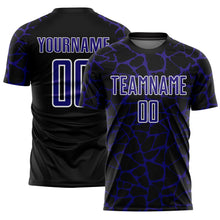 Load image into Gallery viewer, Custom Black Dark Purple-White Abstract Network Splash Sublimation Soccer Uniform Jersey
