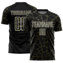 Load image into Gallery viewer, Custom Black Olive-White Abstract Network Splash Sublimation Soccer Uniform Jersey
