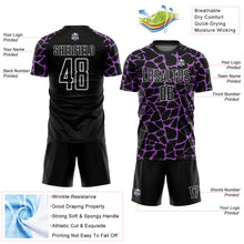 Load image into Gallery viewer, Custom Black Medium Purple-White Abstract Network Splash Sublimation Soccer Uniform Jersey
