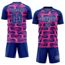 Load image into Gallery viewer, Custom Royal Pink-White Line Sublimation Soccer Uniform Jersey
