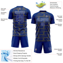 Load image into Gallery viewer, Custom Royal Steel Gray-White Line Sublimation Soccer Uniform Jersey
