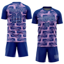 Load image into Gallery viewer, Custom Royal Light Purple-White Line Sublimation Soccer Uniform Jersey
