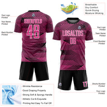 Load image into Gallery viewer, Custom Pink Black-White Line Sublimation Soccer Uniform Jersey
