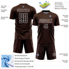 Load image into Gallery viewer, Custom Brown White Geometric Shape Sublimation Soccer Uniform Jersey
