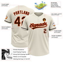 Load image into Gallery viewer, Custom Cream Brown-Orange Two-Button Unisex Softball Jersey
