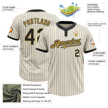 Load image into Gallery viewer, Custom Cream Black Pinstripe Old Gold Two-Button Unisex Softball Jersey
