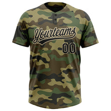 Load image into Gallery viewer, Custom Camo Black-Cream Salute To Service Two-Button Unisex Softball Jersey
