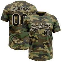 Load image into Gallery viewer, Custom Camo Black-Cream Salute To Service Two-Button Unisex Softball Jersey
