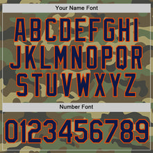 Load image into Gallery viewer, Custom Camo Navy-Orange Salute To Service Two-Button Unisex Softball Jersey
