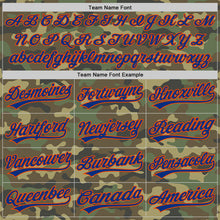 Load image into Gallery viewer, Custom Camo Royal-Orange Salute To Service Two-Button Unisex Softball Jersey
