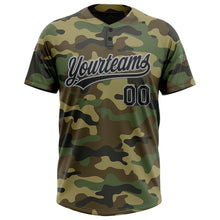 Load image into Gallery viewer, Custom Camo Black-Gray Salute To Service Two-Button Unisex Softball Jersey
