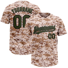 Load image into Gallery viewer, Custom Camo Olive-Black Salute To Service Two-Button Unisex Softball Jersey
