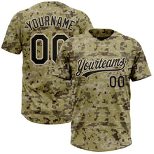 Load image into Gallery viewer, Custom Camo Black-Cream Salute To Service Two-Button Unisex Softball Jersey
