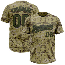 Load image into Gallery viewer, Custom Camo Olive-Black Salute To Service Two-Button Unisex Softball Jersey
