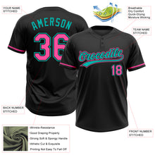 Load image into Gallery viewer, Custom Black Pink-Aqua Two-Button Unisex Softball Jersey
