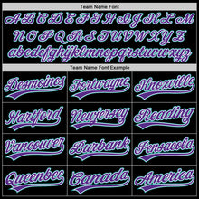 Load image into Gallery viewer, Custom Black Teal-Purple Two-Button Unisex Softball Jersey
